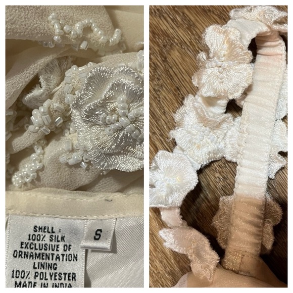 Vintage 100% Silk Beaded Dress Vintage Wedding Dress Vintage Beaded Dress Fairy - Picture 17 of 17